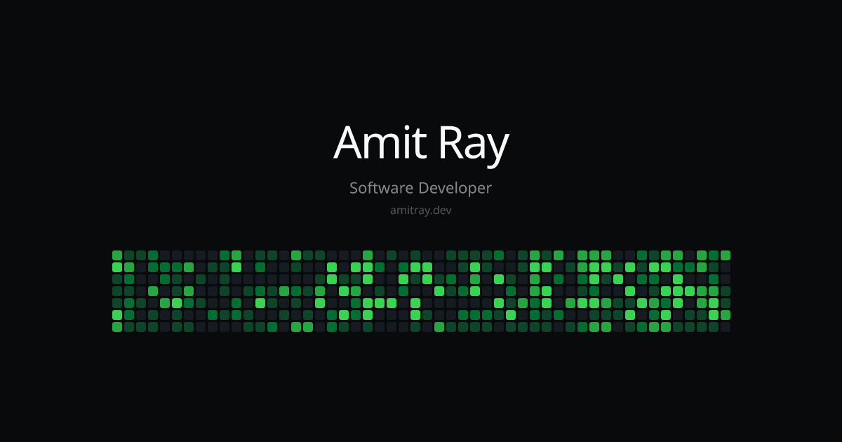 Amit Ray — Software Developer